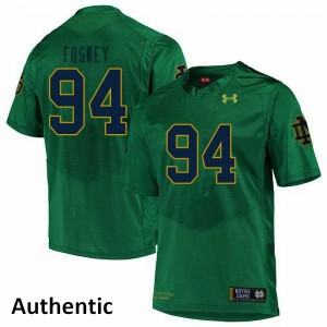 Men's Notre Dame #94 Isaiah Foskey Green Authentic Official Jersey 783403-781