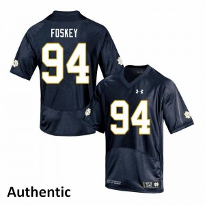 Mens University of Notre Dame #94 Isaiah Foskey Navy Authentic High School Jersey 988552-718
