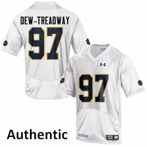 Men Notre Dame #97 Micah Dew-Treadway White Authentic Football Jerseys 641172-223