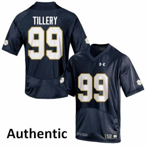 Men Notre Dame Fighting Irish #99 Jerry Tillery Navy Blue Authentic Embroidery Jerseys 308392-684