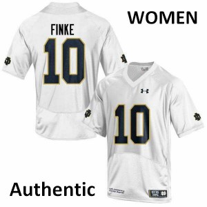 Women's University of Notre Dame #10 Chris Finke White Authentic Alumni Jersey 105807-612