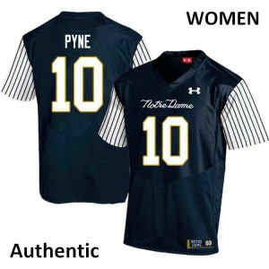 Womens Irish #10 Drew Pyne Navy Blue Alternate Authentic Stitch Jersey 896004-721