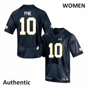 Womens University of Notre Dame #10 Drew Pyne Navy Authentic University Jerseys 332585-404