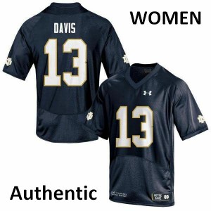 Women's Notre Dame Fighting Irish #13 Avery Davis Navy Authentic Stitched Jerseys 243840-769