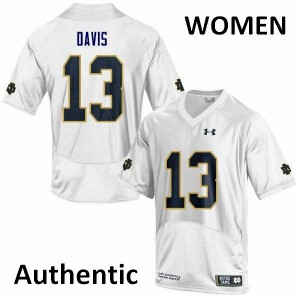 Women Fighting Irish #13 Avery Davis White Authentic Official Jerseys 759563-157