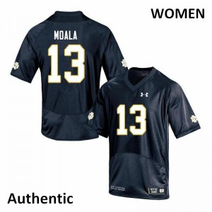Womens Notre Dame #13 Paul Moala Navy Authentic Official Jersey 767365-843