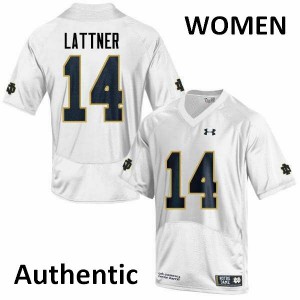 Womens UND #14 Johnny Lattner White Authentic Embroidery Jersey 515971-506