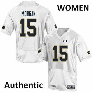 Women's Notre Dame Fighting Irish #15 D.J. Morgan White Authentic Embroidery Jerseys 864904-579