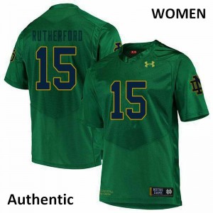 Womens University of Notre Dame #15 Isaiah Rutherford Green Authentic Alumni Jersey 727169-624