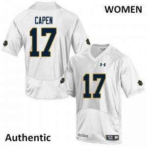 Women University of Notre Dame #17 Cole Capen White Authentic Official Jerseys 244256-854