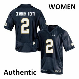 Women's University of Notre Dame #2 Jordan Genmark-Heath Navy Authentic Official Jerseys 174796-603