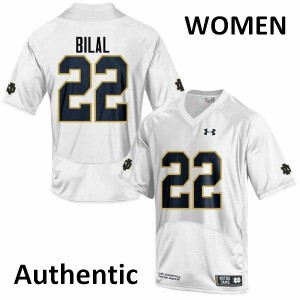 Women's Irish #22 Asmar Bilal White Authentic NCAA Jersey 743588-406