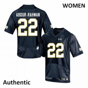 Women University of Notre Dame #22 Kendall Abdur-Rahman Navy Authentic NCAA Jersey 899707-532