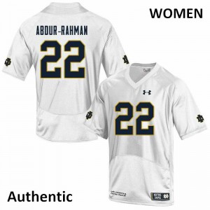 Women Notre Dame #22 Kendall Abdur-Rahman White Authentic Alumni Jerseys 246715-694