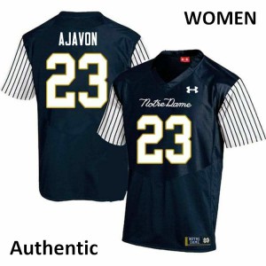 Women University of Notre Dame #23 Litchfield Ajavon Navy Blue Alternate Authentic Player Jersey 123044-668