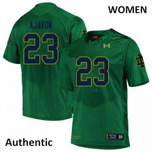 Women's Fighting Irish #23 Litchfield Ajavon Green Authentic College Jerseys 522916-905
