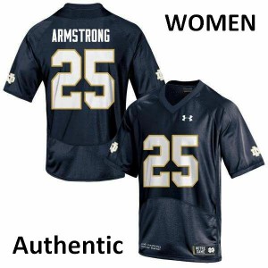 Womens Notre Dame Fighting Irish #25 Jafar Armstrong Navy Authentic High School Jersey 354843-176