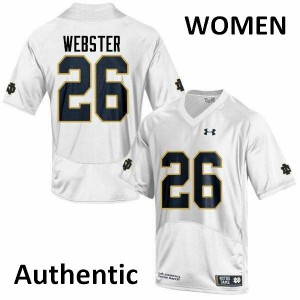 Womens Notre Dame Fighting Irish #26 Austin Webster White Authentic Stitch Jersey 756162-725
