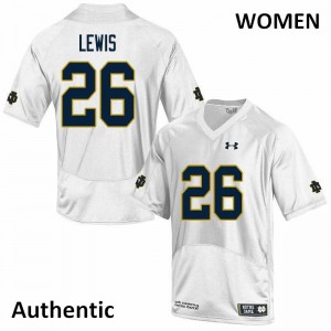 Womens UND #26 Clarence Lewis White Authentic University Jerseys 659230-701