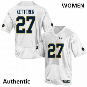 Women's Irish #27 Chase Ketterer White Authentic University Jerseys 983840-164