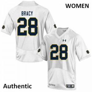 Women's Notre Dame Fighting Irish #28 TaRiq Bracy White Authentic College Jerseys 747834-814