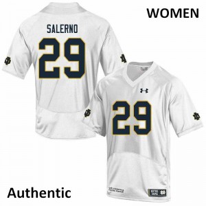 Women's University of Notre Dame #29 Matt Salerno White Authentic Football Jersey 434718-490