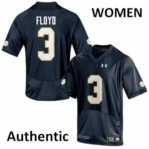 Women Notre Dame Fighting Irish #3 Michael Floyd Navy Blue Authentic Stitched Jerseys 374343-127