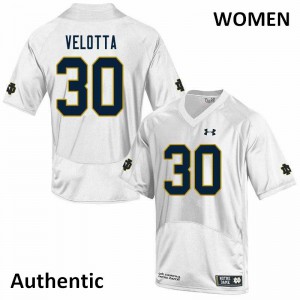 Womens UND #30 Chris Velotta White Authentic NCAA Jersey 259493-412