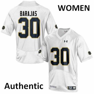 Womens Irish #30 Josh Barajas White Authentic NCAA Jerseys 505704-165