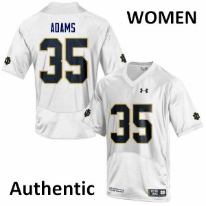 Women's UND #35 David Adams White Authentic Football Jersey 581743-359