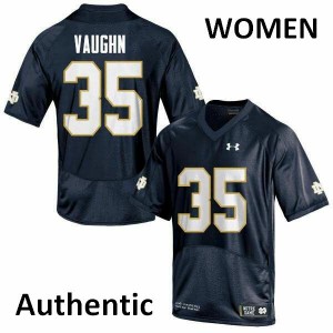 Women's Notre Dame #35 Donte Vaughn Navy Blue Authentic Football Jerseys 644916-646