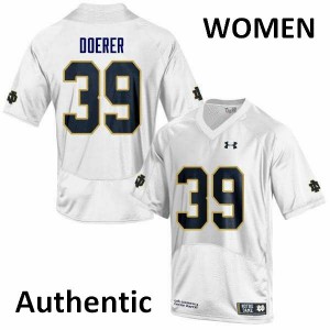 Women's Notre Dame #39 Jonathan Doerer White Authentic Alumni Jersey 409076-236