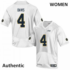 Women Notre Dame Fighting Irish #4 Avery Davis White Authentic Player Jerseys 335044-490