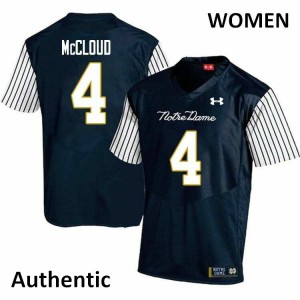 Women's Fighting Irish #4 Nick McCloud Navy Blue Alternate Authentic Official Jerseys 376241-894