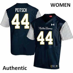 Women's Notre Dame #44 Alex Peitsch Navy Blue Alternate Authentic Stitch Jerseys 336969-768