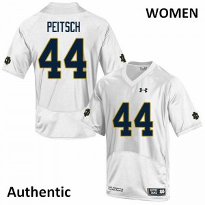 Women University of Notre Dame #44 Alex Peitsch White Authentic Player Jerseys 933095-132