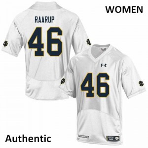 Women Notre Dame #46 Axel Raarup White Authentic Alumni Jersey 758456-442