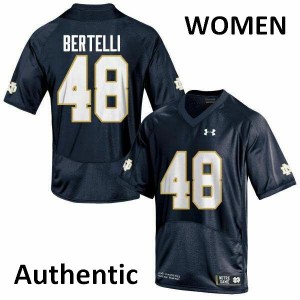Women's UND #48 Angelo Bertelli Navy Blue Authentic University Jerseys 370653-865