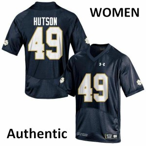 Women UND #49 Brandon Hutson Navy Blue Authentic Official Jerseys 510628-891