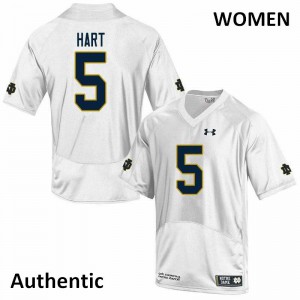 Womens UND #5 Cam Hart White Authentic Official Jersey 595766-666