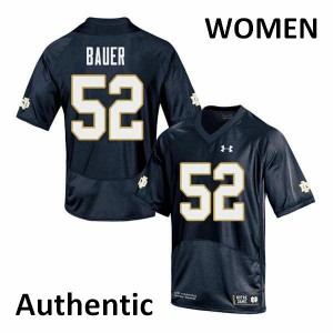 Womens University of Notre Dame #52 Bo Bauer Navy Authentic College Jerseys 378186-232