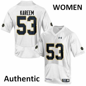 Women's Irish #53 Khalid Kareem White Authentic Alumni Jerseys 585125-784