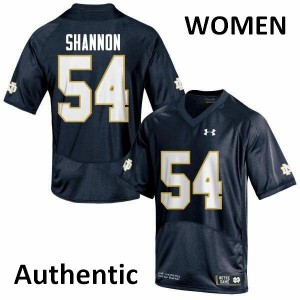 Womens University of Notre Dame #54 John Shannon Navy Blue Authentic Alumni Jerseys 327021-599