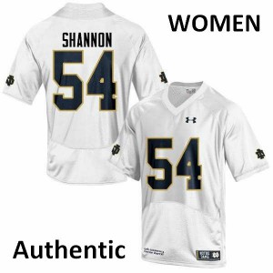 Womens Notre Dame Fighting Irish #54 John Shannon White Authentic NCAA Jersey 597893-278