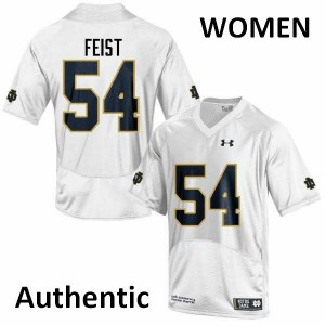 Women UND #54 Lincoln Feist White Authentic NCAA Jerseys 397545-986