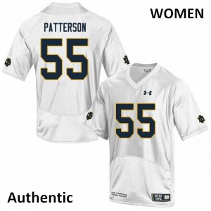Women's Notre Dame Fighting Irish #55 Jarrett Patterson White Authentic Football Jersey 956129-494