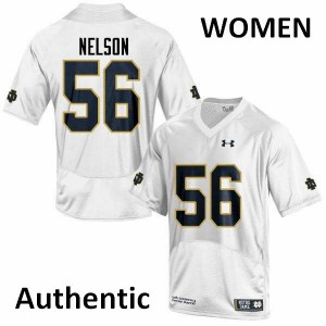 Women's Notre Dame Fighting Irish #56 Quenton Nelson White Authentic Football Jersey 913009-412