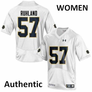 Womens Notre Dame #57 Trevor Ruhland White Authentic Stitched Jersey 660358-745