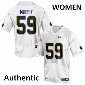Womens Fighting Irish #59 Kier Murphy White Authentic Alumni Jerseys 358184-999