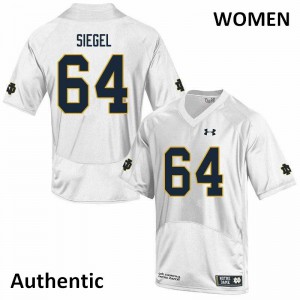 Womens UND #64 Max Siegel White Authentic NCAA Jersey 613076-516